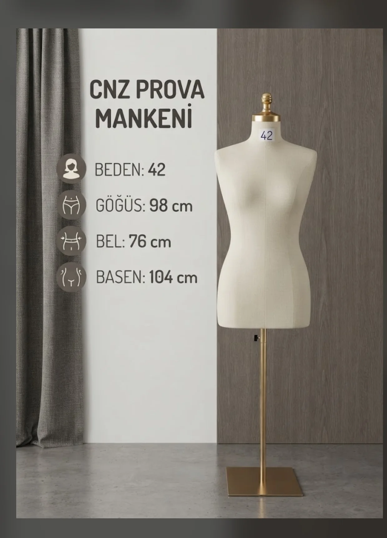 42 beden gelinlik prova mankeni