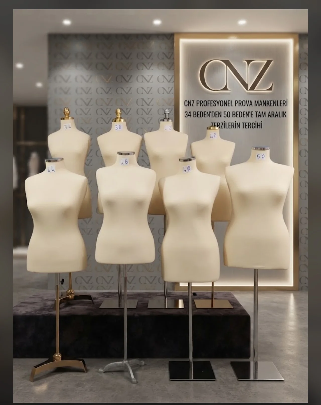 CNZ gelinlik prova mankenleri 34 ile 50 beden